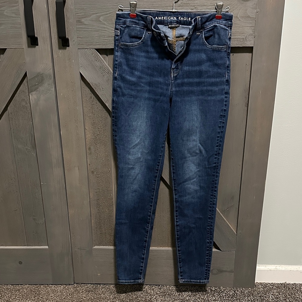 American Eagle Outfitters Women's Dark Blue Curvy High Rise Jegging